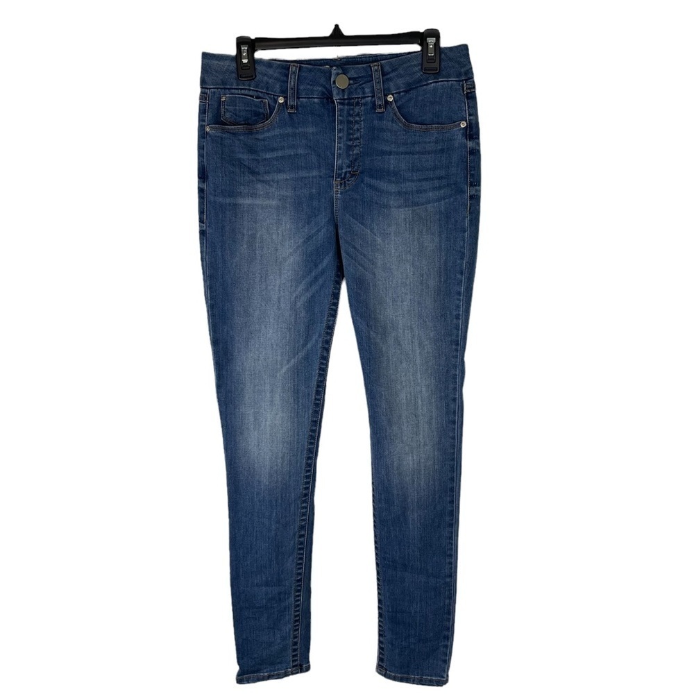 Seven7 Tummyless Cotton Blend High Rise Skinny Blue Jean Size 8